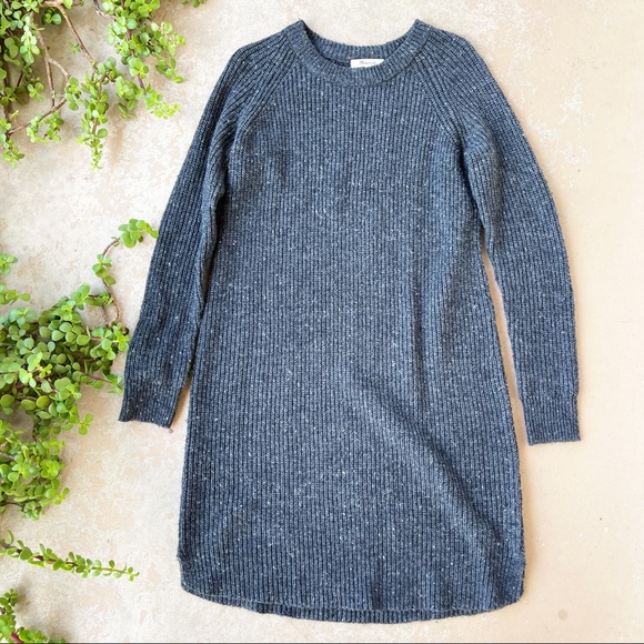 Madewell Dresses & Skirts - Madewell Gray Long Sleeve Ribbed Sweater Dress